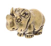Générique Porte-clés Pendentif Rhinocéros en Laiton Vintage, Petite Figurine Décorative Suspendue, Accessoire Ornement pour Voiture et Bricolage Créatif, Ornement Porte-clés Unique Solide