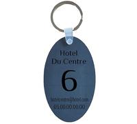 Générique Porte-clés Plexi Petit Modèle Spécial Hôtels, Chambres d'Hôtes, Gîtes, B&B, Camping, Mobil-home Chalet Gravure Personnalisée, Taille : 6x4cm, Noir