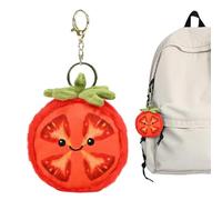 Générique Porte-Clés Tomate - 10 Cm Peluche Pendentif | Charm Mignon Sac À Dos - Coton pour Étudiants Professeurs Voyage Shopping Cadeaux Fête Valise Portefeuille Décoration