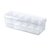 Générique Porte-condiments, service à condiments glacé avec 5 récipients amovibles, plateau de service buffet avec couvercles pour salades, pizzas, fruits, rassemblements, accessoires de fête