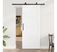 Générique Porte Coulissante avec Ensemble de Quincaillerie 'ORKDAL'Blanc Bois Massif Pin,Portes d'entrée,21.45KG-3333449