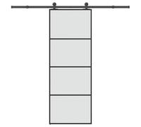 Générique Porte coulissante avec kit de quincaillerie 76x205 cm Verre,Quincaillerie,Matériaux de Construction,Portes,Portes d'entrée,Noir,29.21 KG,3332864
