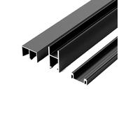 Générique Porte coulissante en Verre de 5 à 8 mm, Rail en Trois Parties for vitrine, Accessoires for Portes coulissantes, Convient aux armoires et bibliothèques(Black,40cm)