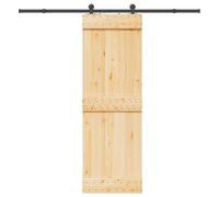 Générique Porte coulissante et kit de quincaillerie 70x210 cm pin Massif,Quincaillerie, Matériaux de Construction, Portes, Brun (Poids 24.51KG)