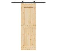 Générique Porte coulissante et kit de quincaillerie 70x210 cm pin Massif,Quincaillerie, Matériaux de Construction, Portes, Brun (Poids 28.31KG)