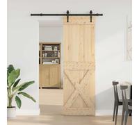 Générique Porte coulissante et kit de quincaillerie 70x210 cm pin Massif,Quincaillerie, Matériaux de Construction, Portes, Brun (Poids 26.1KG)-2784