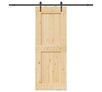Générique Porte coulissante et kit de quincaillerie 85x210 cm pin Massif,Portes,34.21KG-3332744