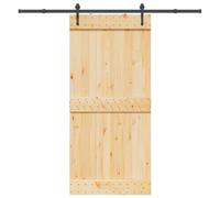 Générique Porte coulissante et kit de quincaillerie 95x210 cm pin Massif,Portes,32.21KG-3332698
