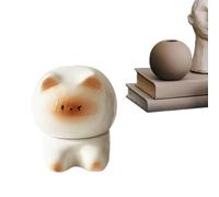 Générique Porte-Cures-Dents - 9,5 X 8,5 X 8,5 Cm Chat Siamois En Céramique | Boîte Mignonne Pour Cures-Dents, Fil Dentaire Et Cotons-Tiges | Décoration Maison Créative Et Originale