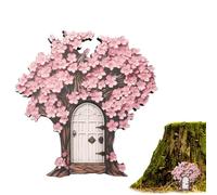 Générique Porte De Fée Murale - Ornement Miniature De Jardin, Porte Elfique en Bois | Sculpture Magique, Décoration Extérieure Féerique pour Intérieur, Maison Féerique avec Porte D’entrée Magique