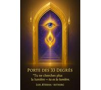 Générique Porte des 33 Degrés, Tableau Mystique avec Oeil Cosmique et Arche Dorée, Art Mural Illuminé en Style Ésotérique, Décoration Murale avec Citation Française