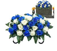 Générique Porte-Fleurs pour Pierre tombale en Selle | Décorations de Tombe avec Roses Soie cimetière - Arrangement Floral sépulture Présentation Extérieure