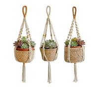 Générique Porte- Lot - Trois Suspensions Coton pour Pots De Fleurs, Style Bohème Fonctionnel pour Maison Bureau | Solution D'Exposition Pratique pour Cuisine Véranda Porche Et Jardin.