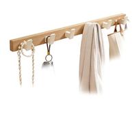 Générique Porte-manteau Mural en Bois 3/4/5/6/7/8 Crochets, Crochet Mural de Rangement et D'organisation, Imperméable et Antirouille, pour Salle de Bain Chambre, Écharpes Sacs(6 hooks*60cm)