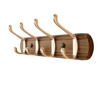 Générique Porte-manteau Mural en Bois AvecRétro Crochet de Manteau Multi-usage Moderne et Décoratif Support, Convient pour Cuisine, Salon, Entrée, Vêtements, Sacs, Écouteurs(Walnut,4hooks*43cm)