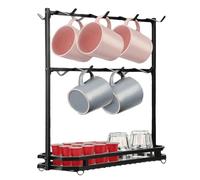 Générique Porte-Mug | Support À Tasses De Comptoir Avec 14 Crochets | Râtelier À Mugs De Bar Pour Table,Pour Plan De Travail De Cuisine, Armoire, Bureau, Mur, Bar, Voiture, Bateau, Café