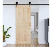 Générique Porte Narvik 90x210 cm Bois Massif de pin,Quincaillerie, Matériaux de Construction, Portes, Brun (Poids 24KG)