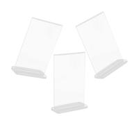 Générique Porte-Panneaux de Table Double Face A6 en Acrylique Transparent, Lot de 3, Format 9 X 12,8 CM, Support d'Affichage pour Codes Qr et Menus en Restaurant et Bureau