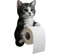 Générique Porte-Papier Toilette en Forme de Chat 3D Amusant - Support Mural décoratif pour Papier Toilette - Rangement Mural pour Salle de Bain et Cuisine - Cadeau Unique pour Amoureux des Chats