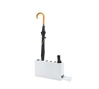 Générique Porte-Parapluie en métal Blanc avec bac d'égouttage Amovible - Porte-Parapluie carré autoportant pour Maison, Bureau, entrée, hôtel et supermarché - Design élégant et Fonctionnel