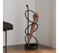 Générique Porte-parapluies en métal pour entrée, Support Circulaire autoportant avec bac égouttoir, idéal pour hôtels, Bureaux, Maisons et commerces (Noir).