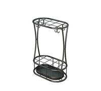 Générique Porte-parapluies Noir avec 11 emplacements et 8 Crochets, Porte-parapluies Autonome avec bac d'égouttage Amovible pour Bureau et hôtel, Organiseur élégant pour parapluies