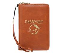 Générique Porte-Passeport | Pochette PU Portable Multi-Poches | Portefeuille De Passeport Et De Cartes pour Femmes en Voyage,pour Documents Argent Billet Avion Vacances Famille Affaires