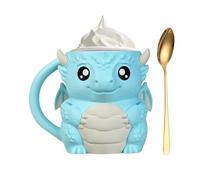 Générique Porte-pin de crème glacée avec poignée | Conteneur en forme de dragon avec poignée et cuillère | Mug réutilisable imprimé en 3D - Pour dessert estival, snack, fête, maison, extérieur
