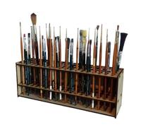 Générique Porte Pinceaux Peinture | Support En Bois Pour Pinceaux | Rangement Pinceaux Maquillage | 67 Trous Support Mural Pour Pinceaux D'aquarelle | Organisateur De Pinceaux Aquarelle De Bureau
