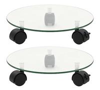 Générique Porte-Plantes Roulant 2 pcs Verre trempé 28 cm Rond,Maison & Jardin,Pelouses & Jardins,Jardinage,Supports pour Plantes,Transparent,1.92 KG,245691