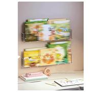 Générique Porte-revues en acrylique mural, porte-brochures transparent, étagère à magazines, étagère de rangement de littérature suspendue for bureau, salle de lecture(2Pack,No-trace nails)