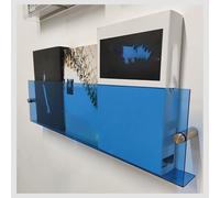 Générique Porte-revues mural en acrylique, porte-brochures multicolore élégant et bibliothèque flottante, présentoir de magazines minimaliste et vibrant for le bureau, maison(Blue,Stickers)