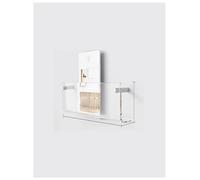 Générique Porte-revues mural en acrylique, porte-revues suspendu transparent, présentoir de brochures flottant mural for le bureau et la maison(Drilling,80cm(31.5in))