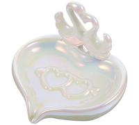 Générique Porte-savonnette en Céramique Blanche Forme Cygne Drainage Automatique, Support Savonnette Multi-Usage pour Lavabo, Design Élégant et Fonctionnel