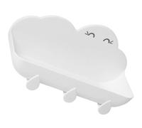 Générique Porte-savonnette Mural Forme Nuage Blanc, Étagère de Rangement Ventilée pour Salle de Bain, Support Suspendu sans Perçage Crochet, Panier de Rangement Mural pour Produits