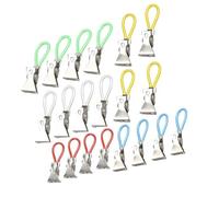 Générique Porte-serviettes en acier inoxydable, 20 pièces, couleurs assorties, pour la décoration de la maison, œillets de remplacement colorés, crochets, accessoires de salle de bains