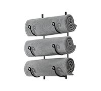 Générique Porte-Serviettes Mural | 2 Pièces 3 Niveaux Gain De Place | Support pour Serviettes de Bain Roulées,pour Couvertures, Draps de Bain, Bouteilles à Vin, Vêtements, Salle d'Eau,