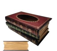 Générique Porte-serviettes vintage, boîte en bois pour mouchoirs - porte-mouchoirs vintage en forme de livre,Fournitures d'organisation de bureau, porte-serviettes pour salle de bain