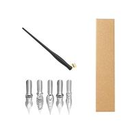 Générique Porte-stylo en bois et résine avec 5 pointes interchangeables, G | Bride métallique réglable en bois et résine, pour artistes débutants, croquis et dessins, Illustrations, écriture