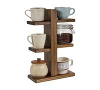 Générique Porte-tasses Rangement En Bois Gain De Place Avec 3 Niveaux Et 6 | Présentoir à mugs pour comptoir Pour Maison Cuisine Table À Manger Bar Café Ferme Thé Épices Pots