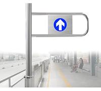 Générique Porte tournante Robuste en Acier Inoxydable - Portillon à Ressort Simple pour supermarchés, Dispositif d'entrée/Sortie unidirectionnel, 90° à Gauche - Solution de barrière de 100 cm