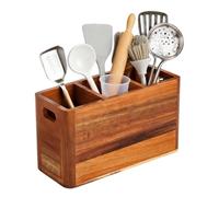 Générique Porte-Ustensiles | Style Rustique en Bois À Compartiments Antidérapant - Grand Porte-Ustensiles De Cuisine Pour Comptoir,Pour Outils Culinaires et Organisation de Table