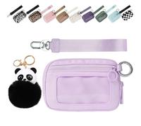 Générique Portefeuille de l'iris 2e, Porte-Cartes zippé 5,5 × 3,5 "avec fenêtre d'identification, Bracelet de Poche de l'iris (Violet Clair,5,5 * 3,5 Pouces)