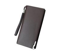 Générique Portefeuille Homme à Fermeture Éclair Grand Format, Multiple Emplacements pour Cartes, Pochette pour Téléphone, Grosse Capacité, Coloris Café, pour Bureau et Voyages d'affaires