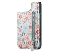 Générique Portefeuille magnétique pour téléphone - Étui pour Cartes adhésif, Design Floral Compact Pratique, Protection | Idéal pour pièces de Monnaie, Cartes de crédit, Supports Mobiles, s