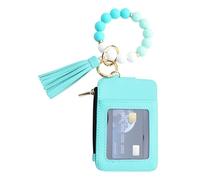 Générique Portefeuille Porte-Clés Brassard,Porte-Cartes Wristlet à Pompon Perlé - Pochette Carte pour Femmes | Fête Date Anniversaire Shopping