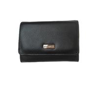 Générique Portefeuille -Porte-Monnaie Eléphant d’Or - Noir - Cuir de Vachette - Femme