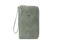 Générique Portefeuille RFID Multifonction pour Passeport, Porte-Passeport pour Vos Essentiels de Voyage, Plusieurs Couleurs (Vert foncé)