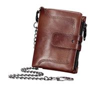 Générique Portefeuilles en Cuir À Chaîne pour Hommes, Biker Portefeuille pour Homme Et Femme, Portefeuille À Chaîne pour Hommes, Chaîne Antivol en Cuir Véritable | Fermeture À Boucle Antivol Porte