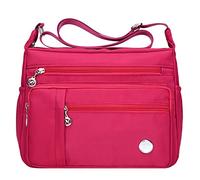 Générique Portefeuilles Pour Concepteurs De Dédouanement Femmes en nylon sacs femmes Crossbody sac Porte-cartes De Crédit Pour Étui De Téléphone Coller Avec Prise (Hot Pink, L)